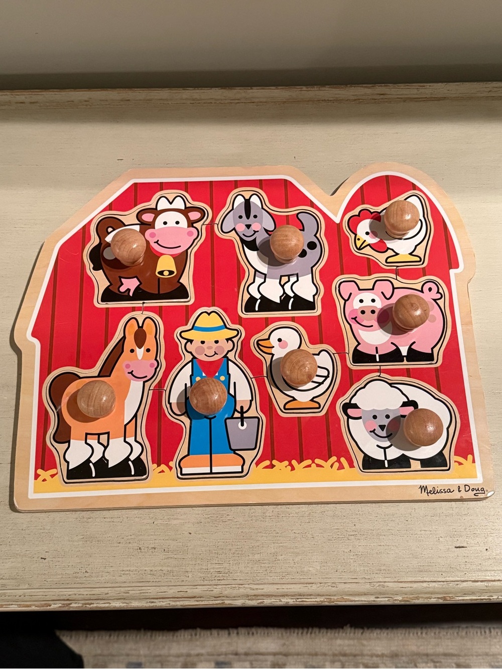 Melissa & Doug Barnyard Wooden Peg Puzzle